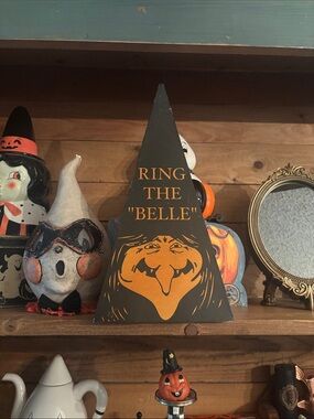 Bethany Lowe Vintage "Ring The Belle" Tin Witch's Hat missing Rings